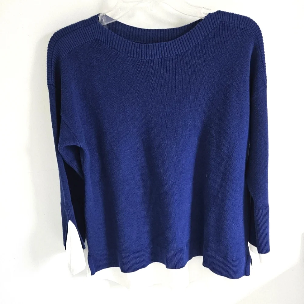 Chico's blue shirttail sweater